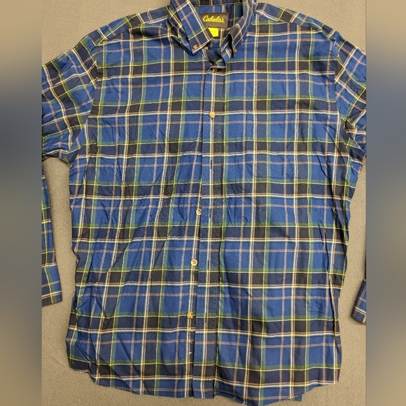 Cabela's Mens Blue Plaid Button Down Shirt Size XL - Picture 4 of 10